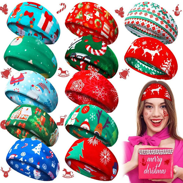 2 STK Christmas Sweat Band Yoga Hårbånd 4 4 4