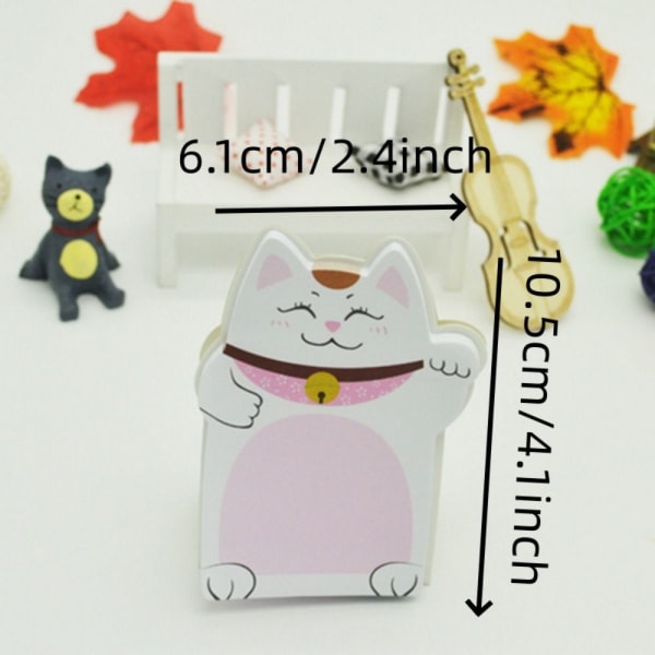 3 STK Kawaii Sticky Notes Standing Notes Lucky Cat Sticky Notes