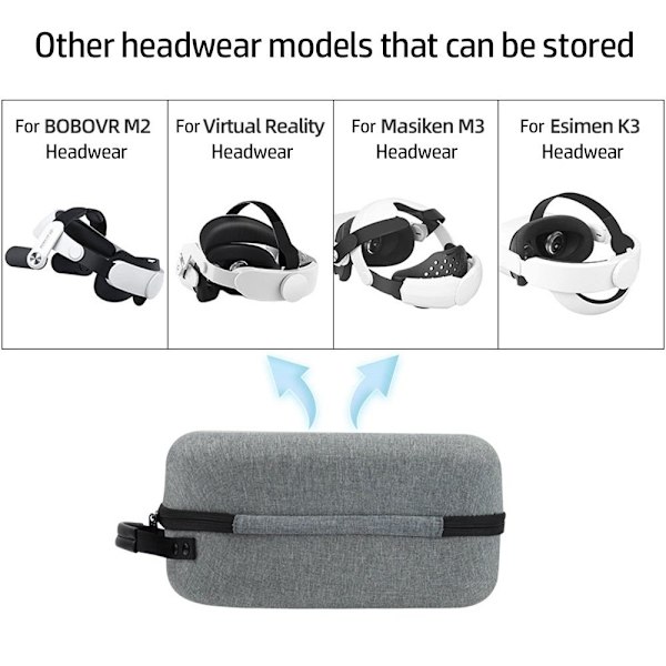 VR Headset Förvaringsväska Vattentät EVA för Oculus Quest 2 svart