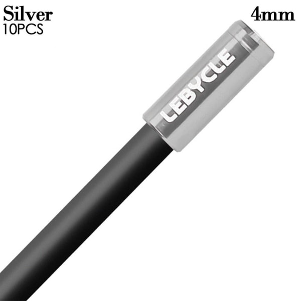 10 stk Kabel Ende Cap Hus Ferrules Crimps SØLV 4MM Silver 4mm