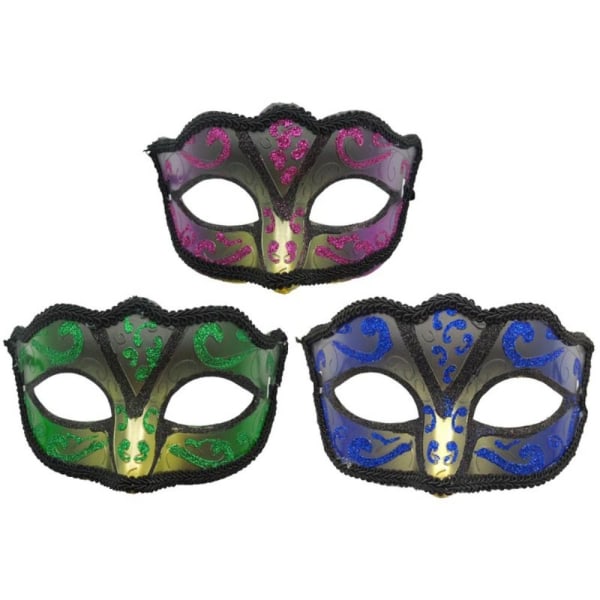 2 kpl Masquerade Tiara Dance Mask MUSTA 2 KPL 2 KPL black 2pcs-2pcs