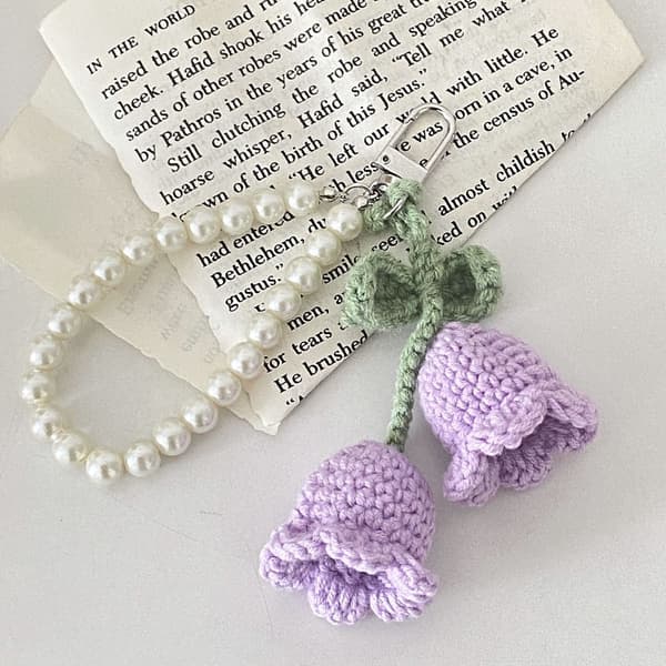 May Bells Keychain Stickning Nyckelring BLÅ Blue