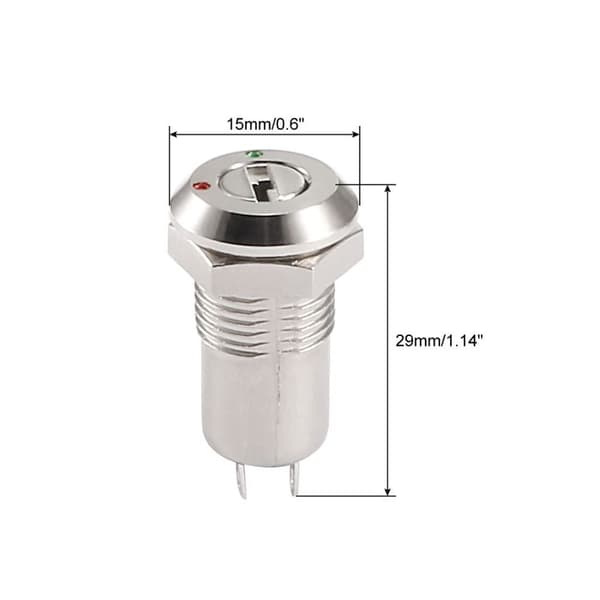 Tryckknappsbrytare 12mm 2 lägen