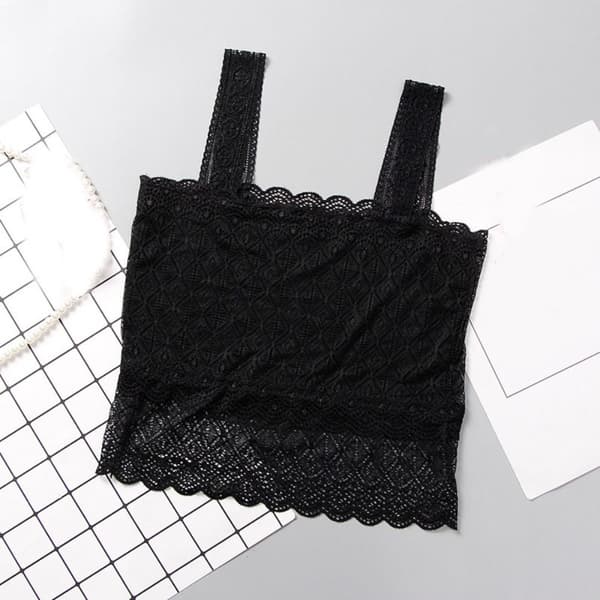 Lace Wrap Bryst Dame BH SORT black