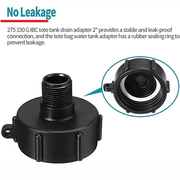2 kpl IBC Tote Fittings -sovitinsovitin tukisovitin