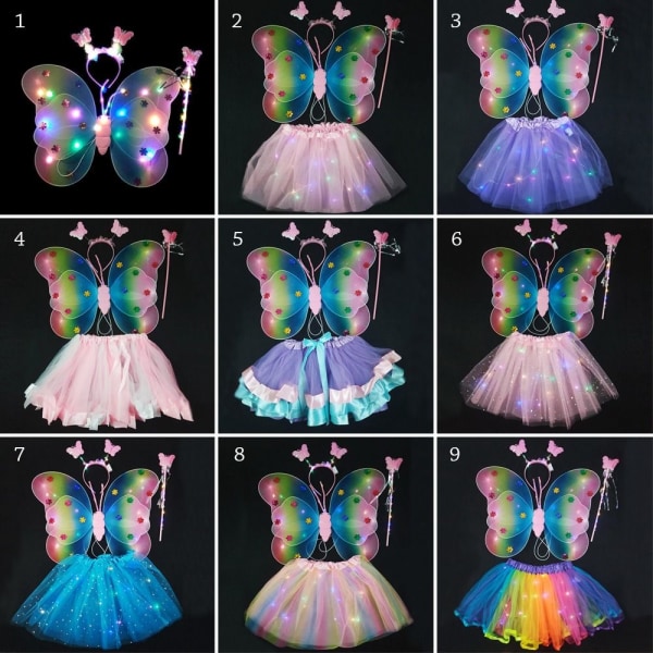 LED-kostyme-rekvisitter for jenter, skjørt 4 4 4