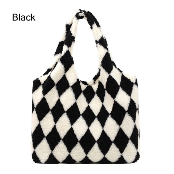 Plys underarmstaske Dame Fluffy Skuldertaske SORT SORT Black