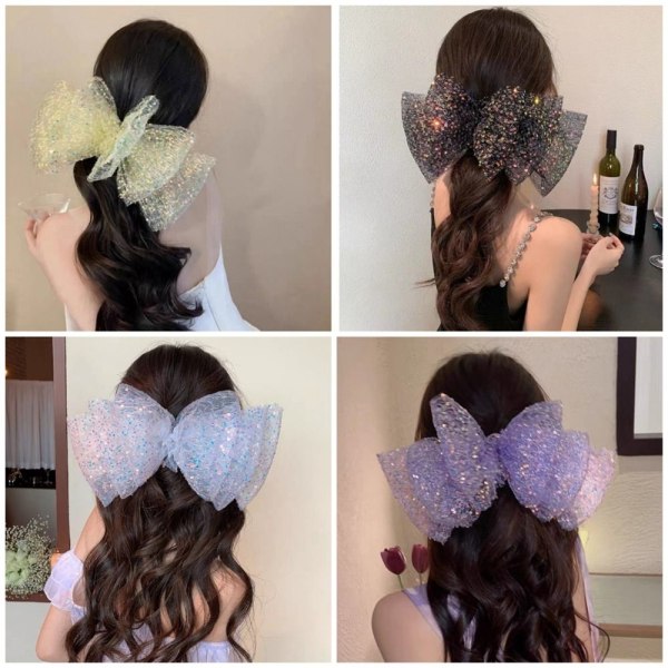 Bow Hair Claws Bow-Knot Hiusklipsit VALKOINEN white