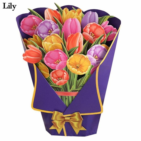 3D Pop-up bukett papper blommor LILY LILY Lily