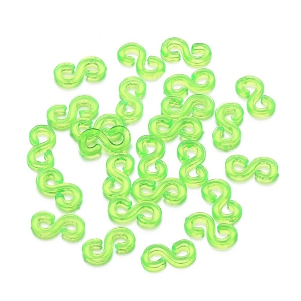 1000 stk Plast S Clips Gummibåndspenne GRØNN Green