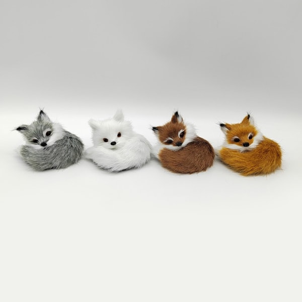 Simulering Furry Fox Model Fox Figurines BROWN A A Brown A-A