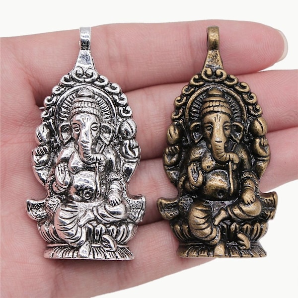 4 stk Buddha Antik Håndlagde Hengepynt Elefant Buddha Hengepynt Copper