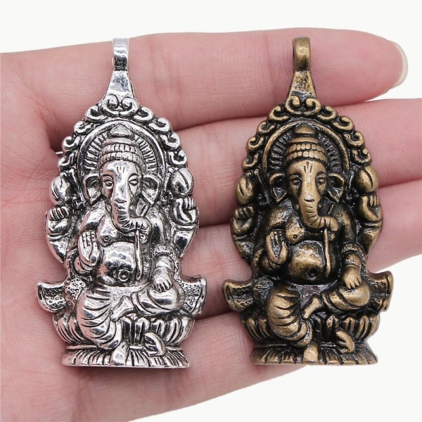 4 Stk Buddha Antique Making Pendant Elephant Buddha Pendant GULD Gold