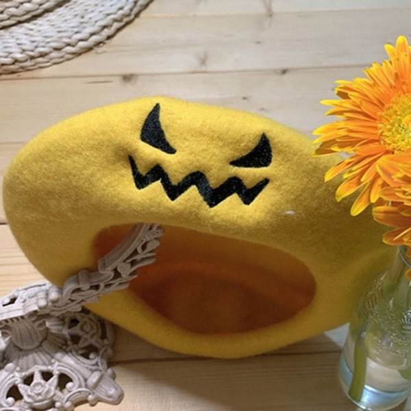 Halloween Gresskar Beret Cap franske hatter GUL BARN BARN yellow kids-kids