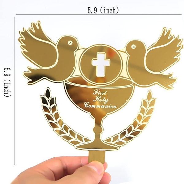 Peace Dove Cross Cake Topper SILVER Silver