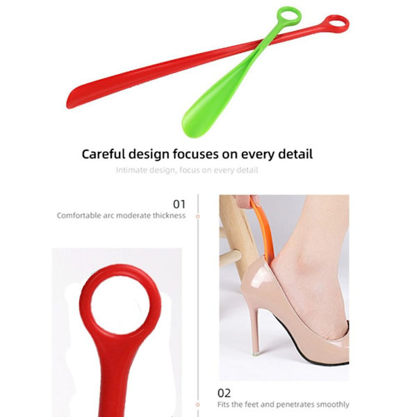 2kpl Shoe Horn Shoehorn Lifter RED 46,5cm red 46.5cm