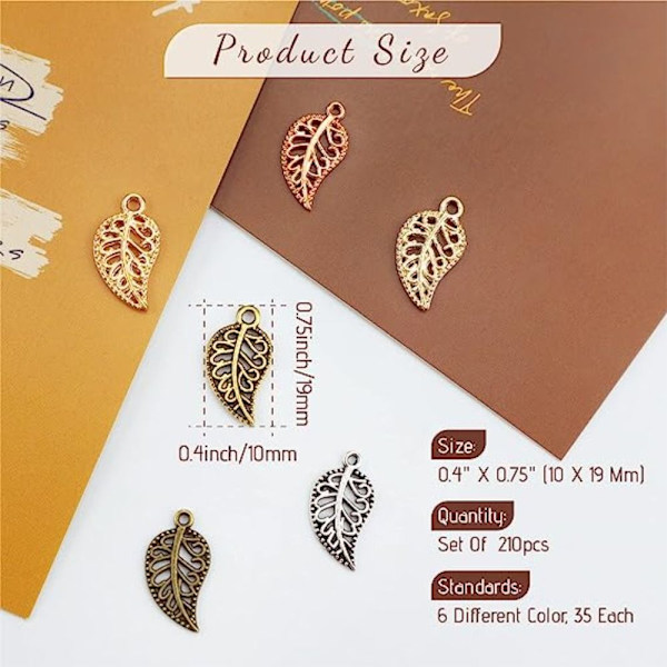 Blad charms hul charms hul filigran blad charms