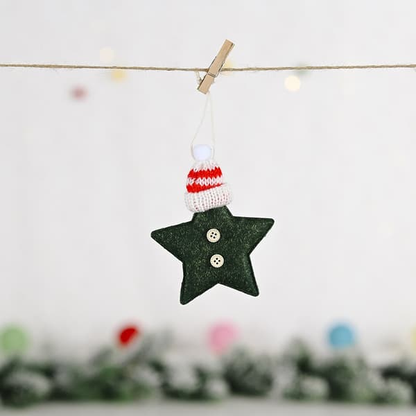 5 Stk Julepynt Xmas Tree Pendant GRÅ STJERNE GRÅ STJERNE Gray Star