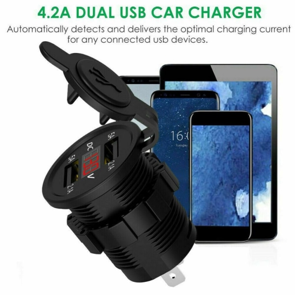 Billader 2-veis dobbel adapter RØD red