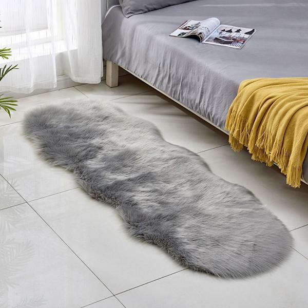 Fluffig matta imiterad ulldyna GRÅ grey