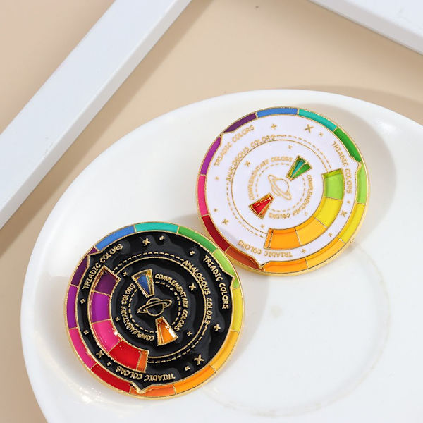 Farve Kompas Broche Palette Brocher SORT black