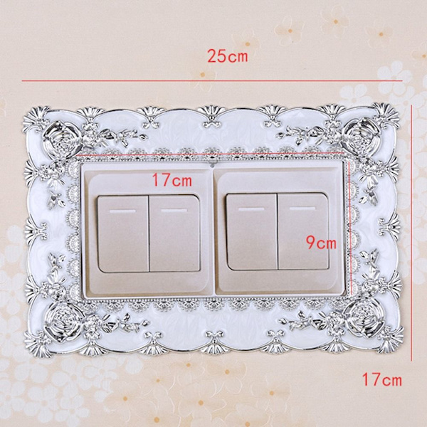 Dubbelljusbrytare Cover Sockel Surroundram SILVER silver