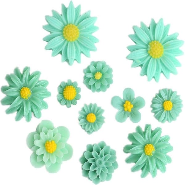 44 kpl Flower Charms Flatback Beads Daisy