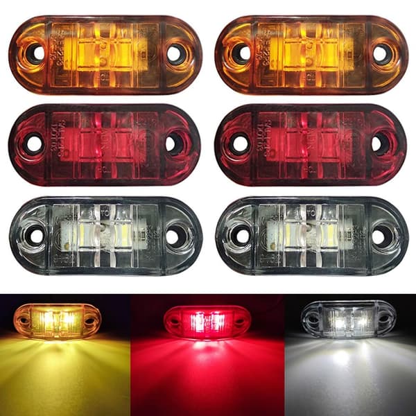 2 stk. LED Side Marker Lys Advarselsbaglygte BLÅ Blue