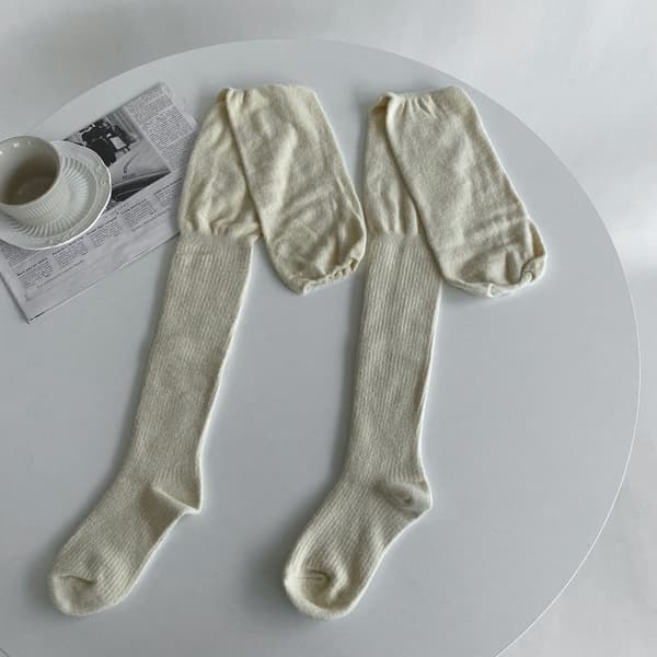 Over Knee Strumpor Lårtights VIT White