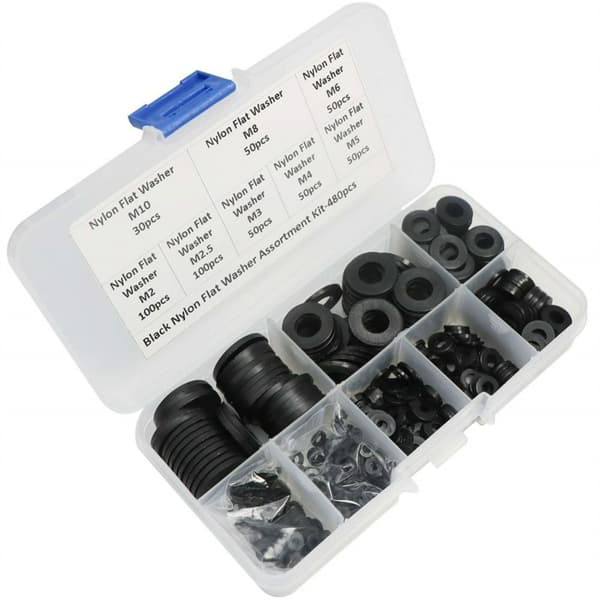480 st Nylonbrickor Platt Bricka Sortimentskit Nylonpackningar