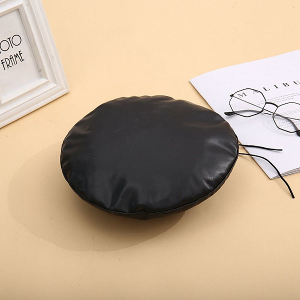 Cap PU Läder Basker SVART Black