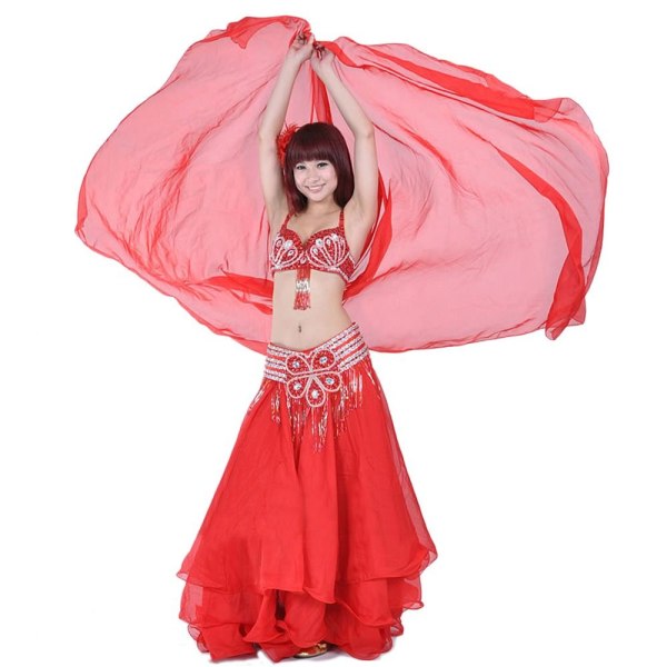 Belly Dance Veil Dancer Shawl ROSE RED Rose red
