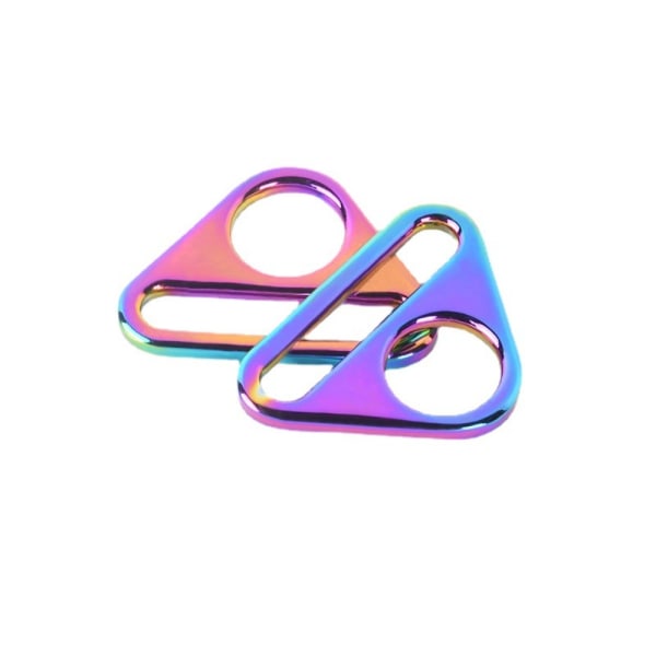 10 st metall triangel spänne ring färgglad triangel spänne