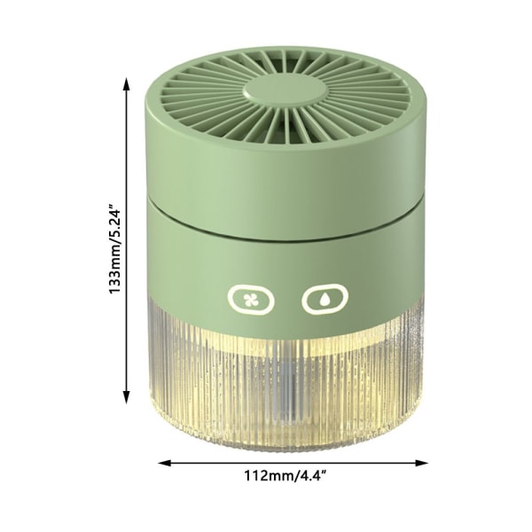 Bärbar mini USB luftfuktare med fläkt gul