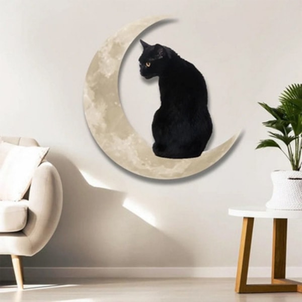 Hengeskilt Black Cat Moon 25X25CM 25x25cm