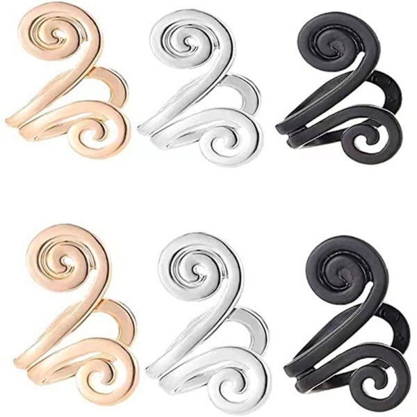 5 Par Manchet Øreringe Slankende Ørering SORT black