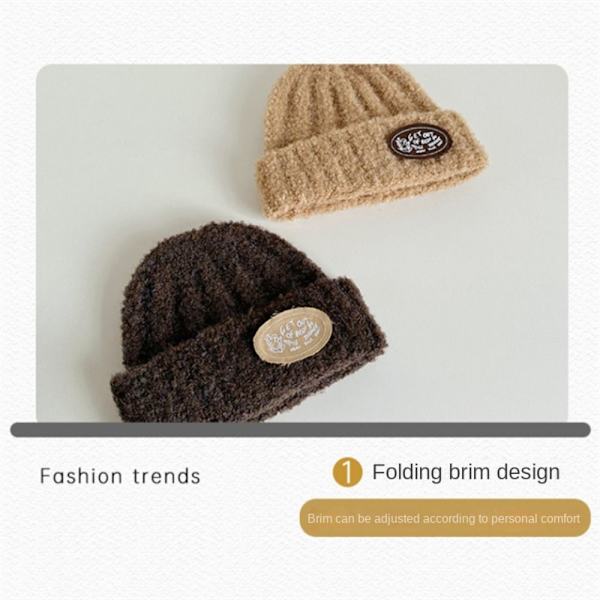 Letter Stick Hat Korva Lämmin Hat BEIGE Beige