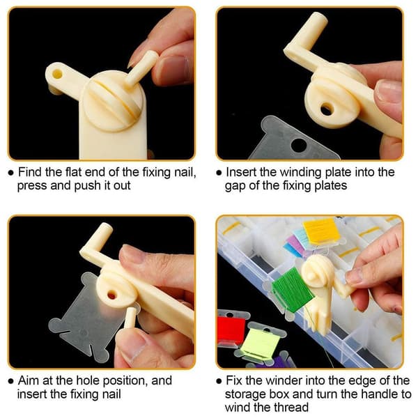 Broderi Organizer Box Floss Winder Plast Förvaring