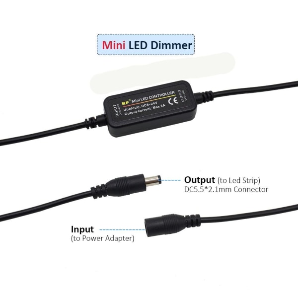 Mini LED Dimmer LED Strip Lights Enkel farge