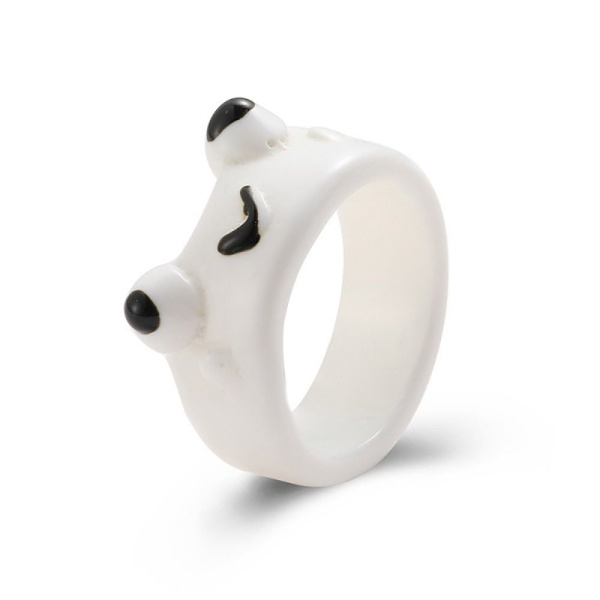 Frog Ringe Resin Ringe HVID white