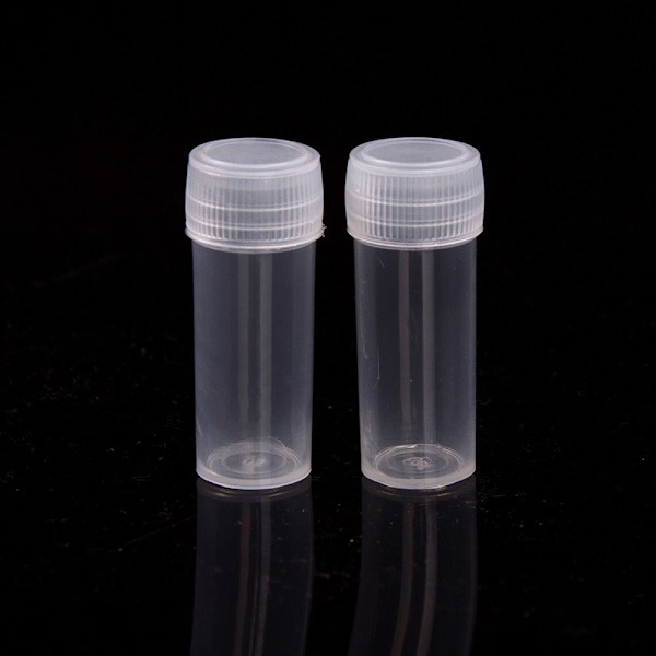 50 stk. Prøve Små Flasker Plastik Vials med Låg Opbevaring