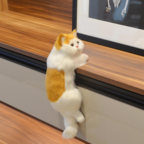 Simulering Katt Hengende Ornamenter Realistisk Dukke Dyr C