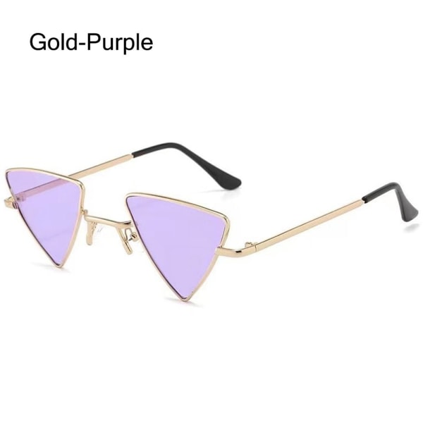 Små Hippie Solbriller Solbriller til Damer & Mænd GULD-LILA Gold-Purple