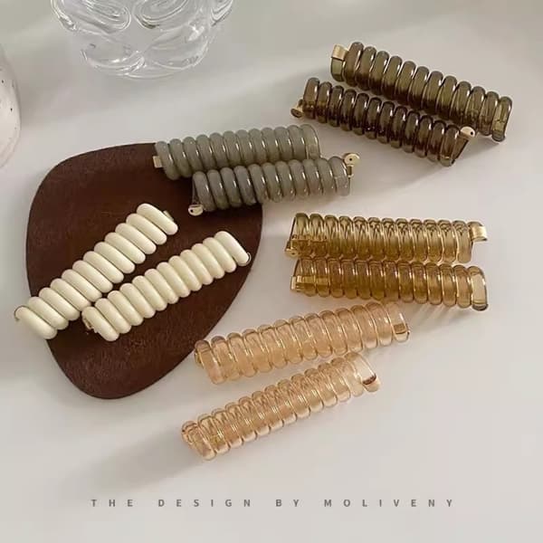 3 STK Telefonlinje Hårbånd Elastisk Gummibånd KARAMEL Caramel