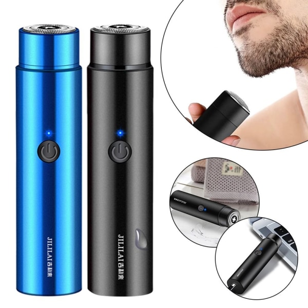 Mini elektrisk shaver skæg USB shaver BLÅ Blue