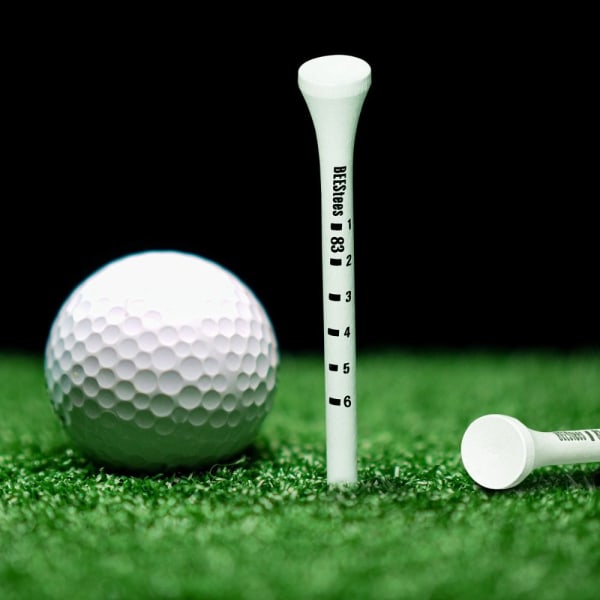 100st Golf Trä Tees Vit Randig Golf Tee 83MM 83MM 83mm