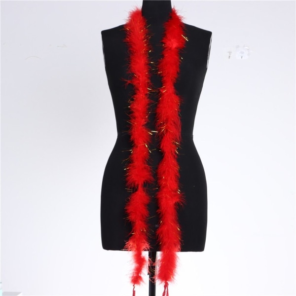 2M Feathers Feather Boa Strip RØD Red