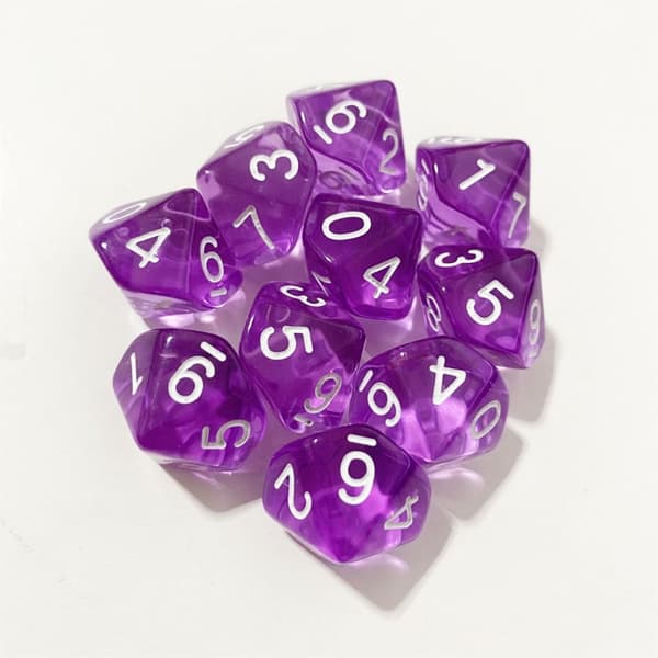 10 Stk/sæt DND Terning Polyhedral Terning LILLA LILLA Purple