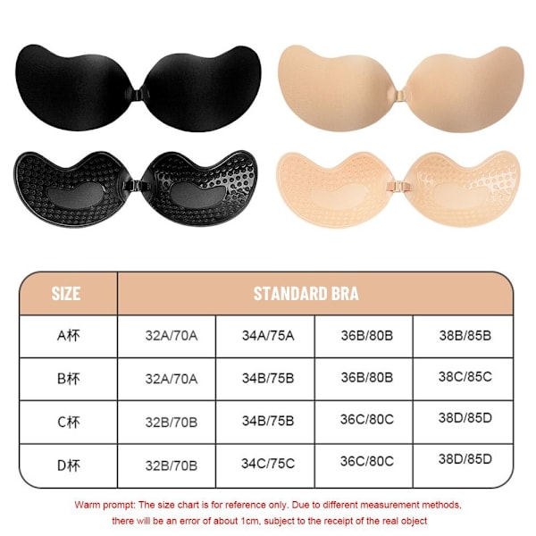 Invisible Bras Alusvaatteet MUSTA C C black C-C