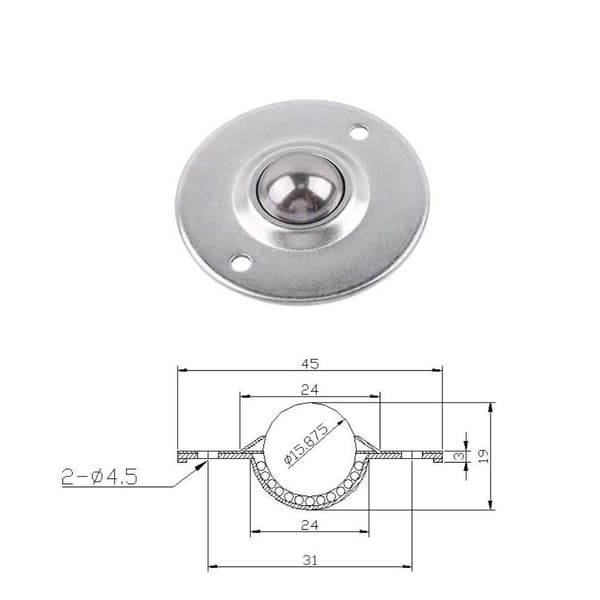 Kuletrinse mini svingbare hjul 2 2 2